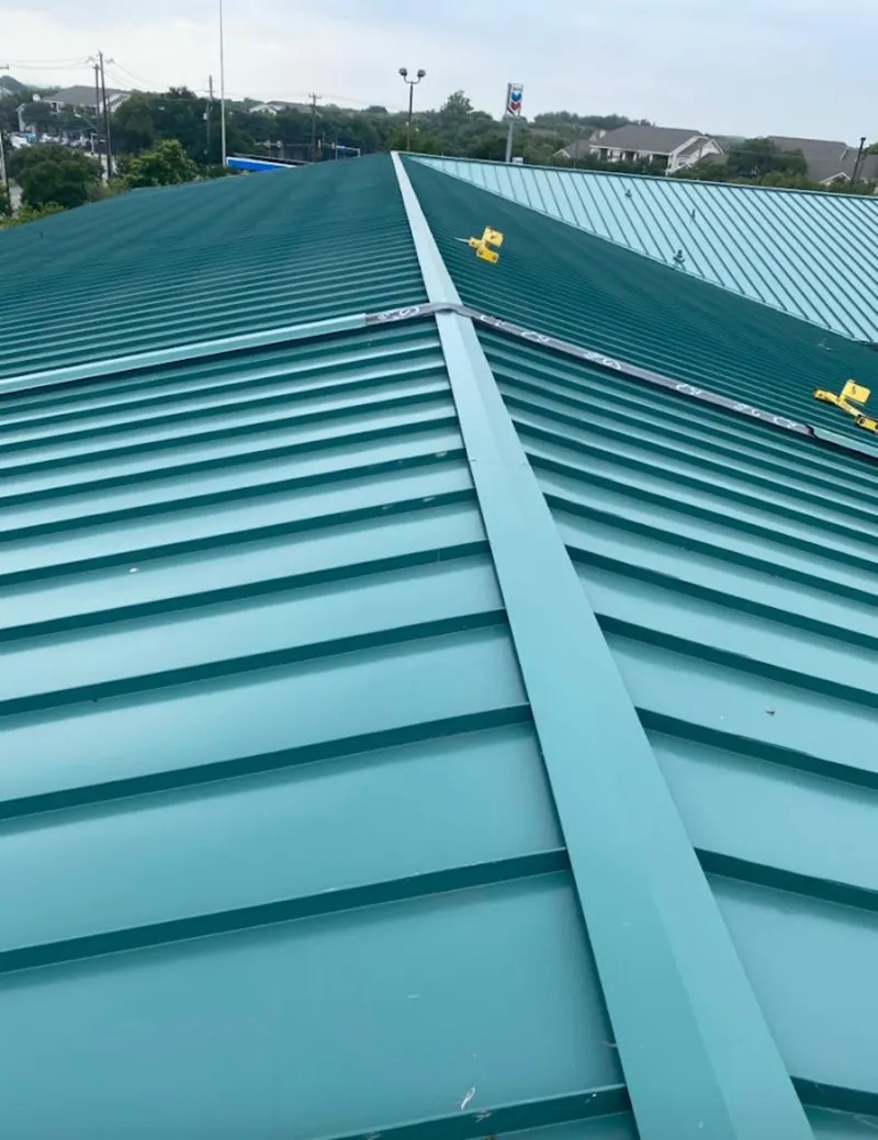 Green commercial metal roof ridge and valley for Metal Roof Repair in North Charleston